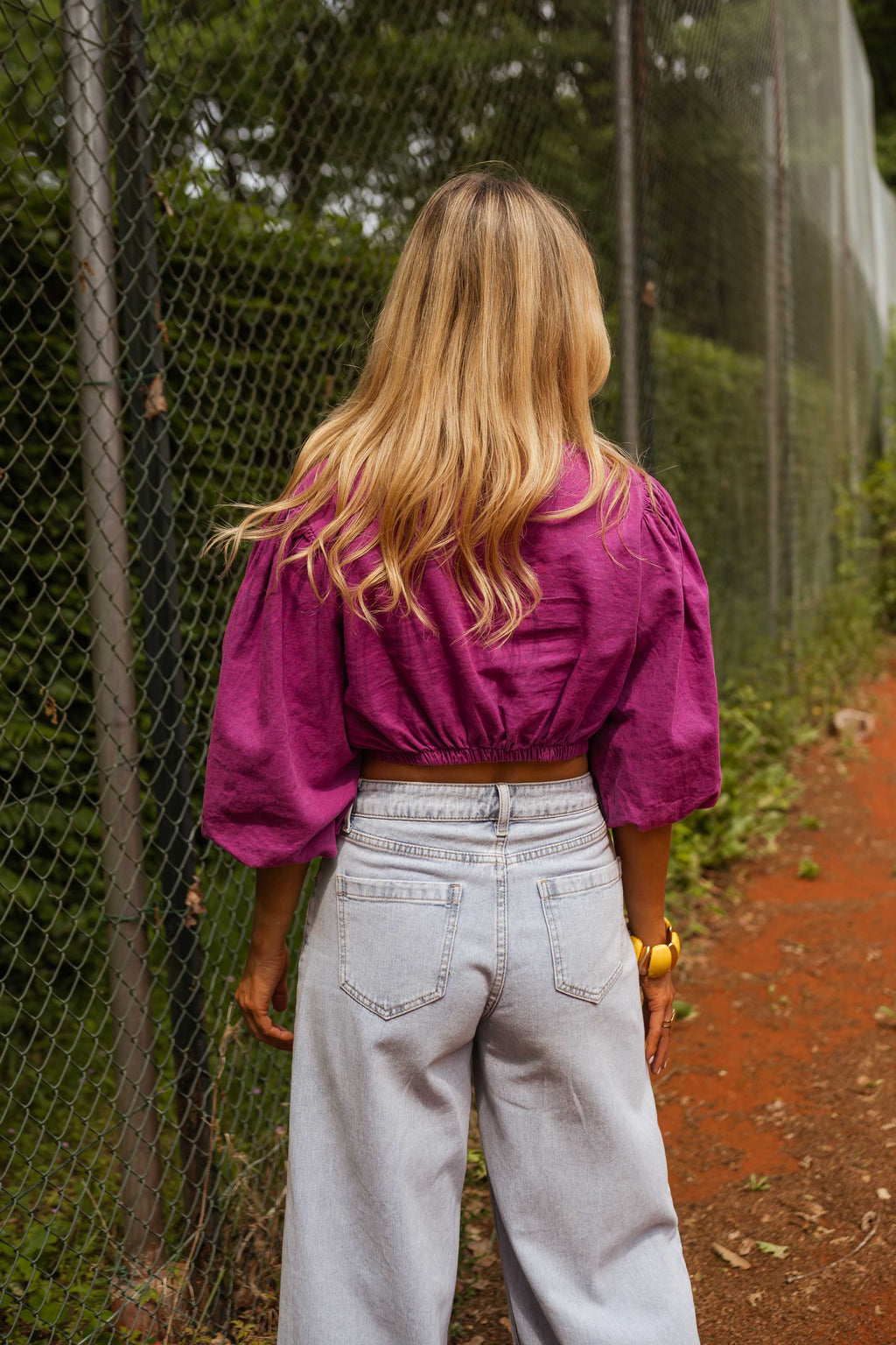 Blouse Kelya - mauve en lin