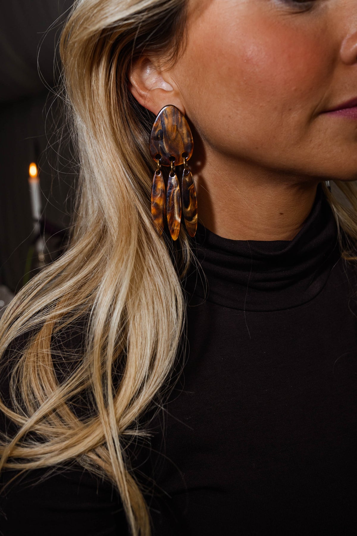 Boucles d'oreilles Briac - brunes