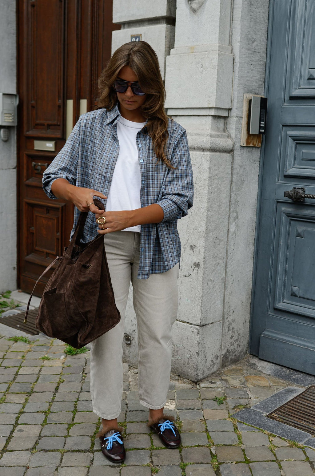 Chemise Mabel - bleue à carreaux