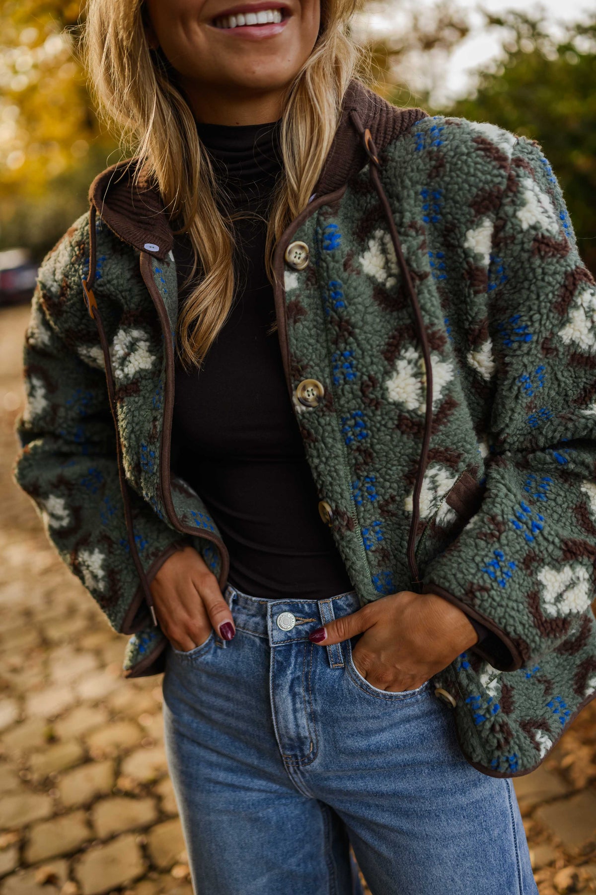 Manteau Malory - kaki à motifs