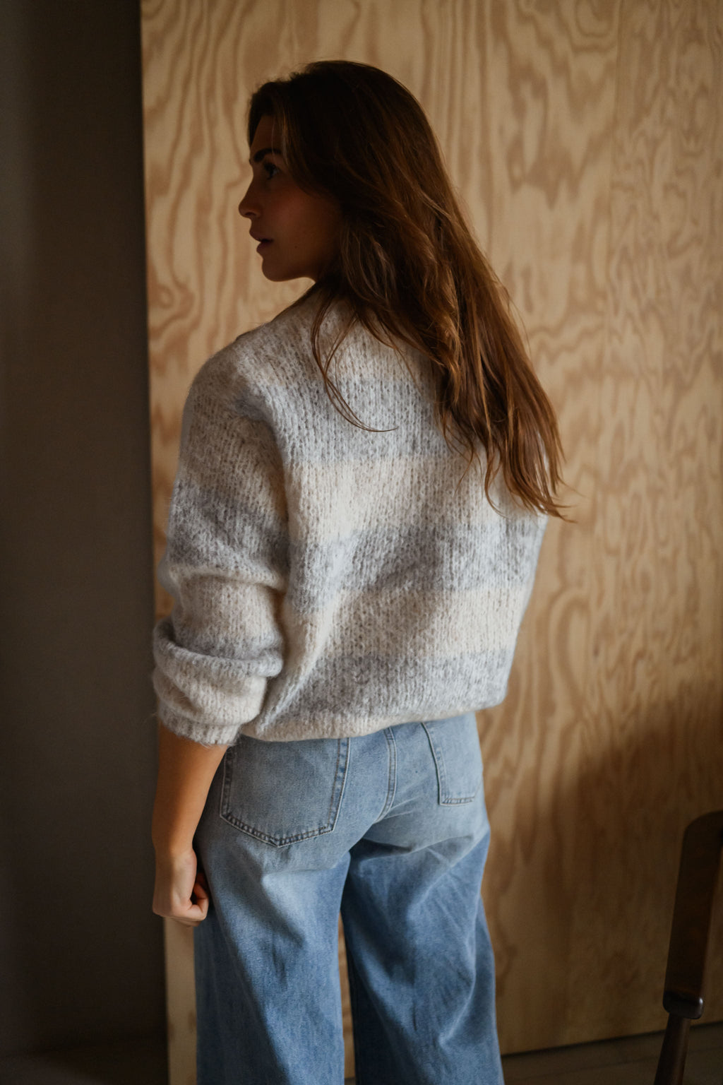 Pull Debby - écru et gris