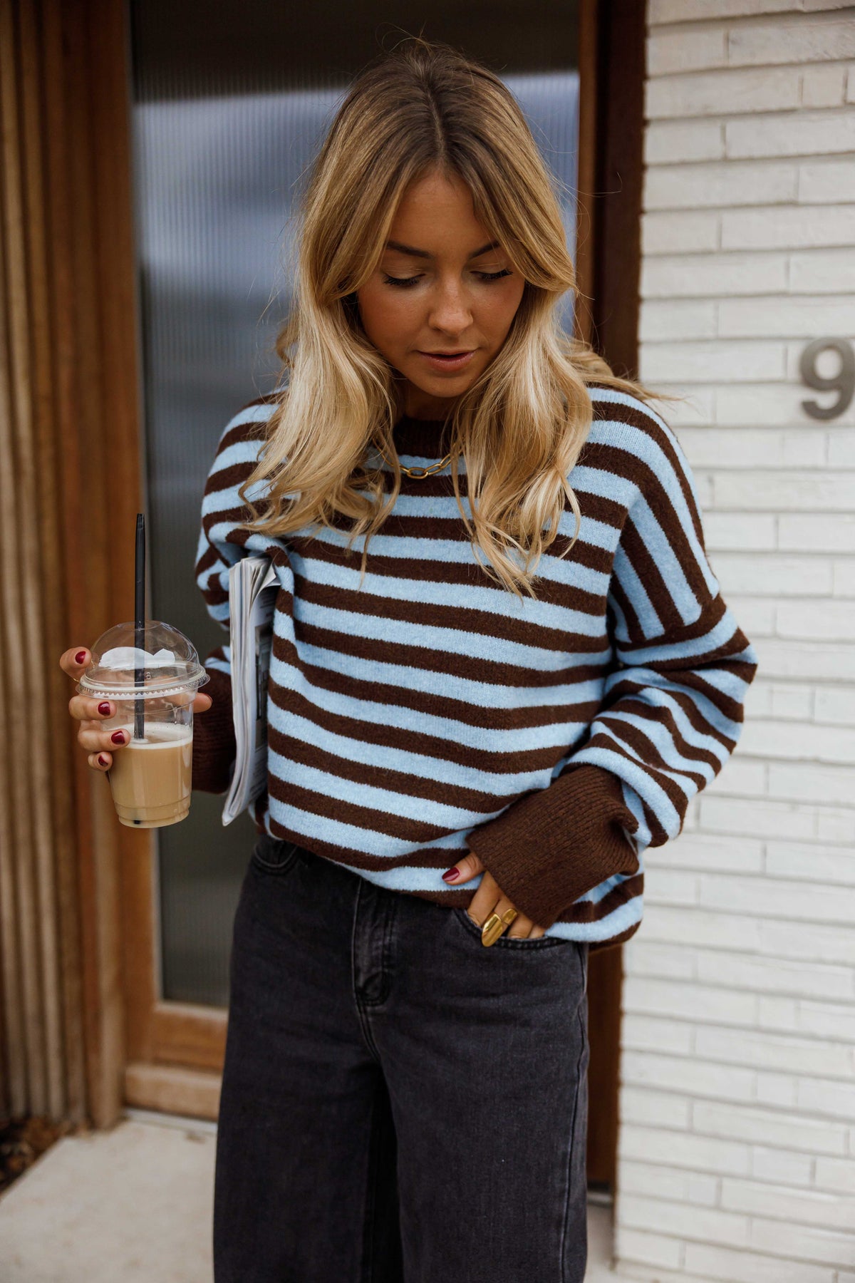 Pull Emilie - brun et bleu