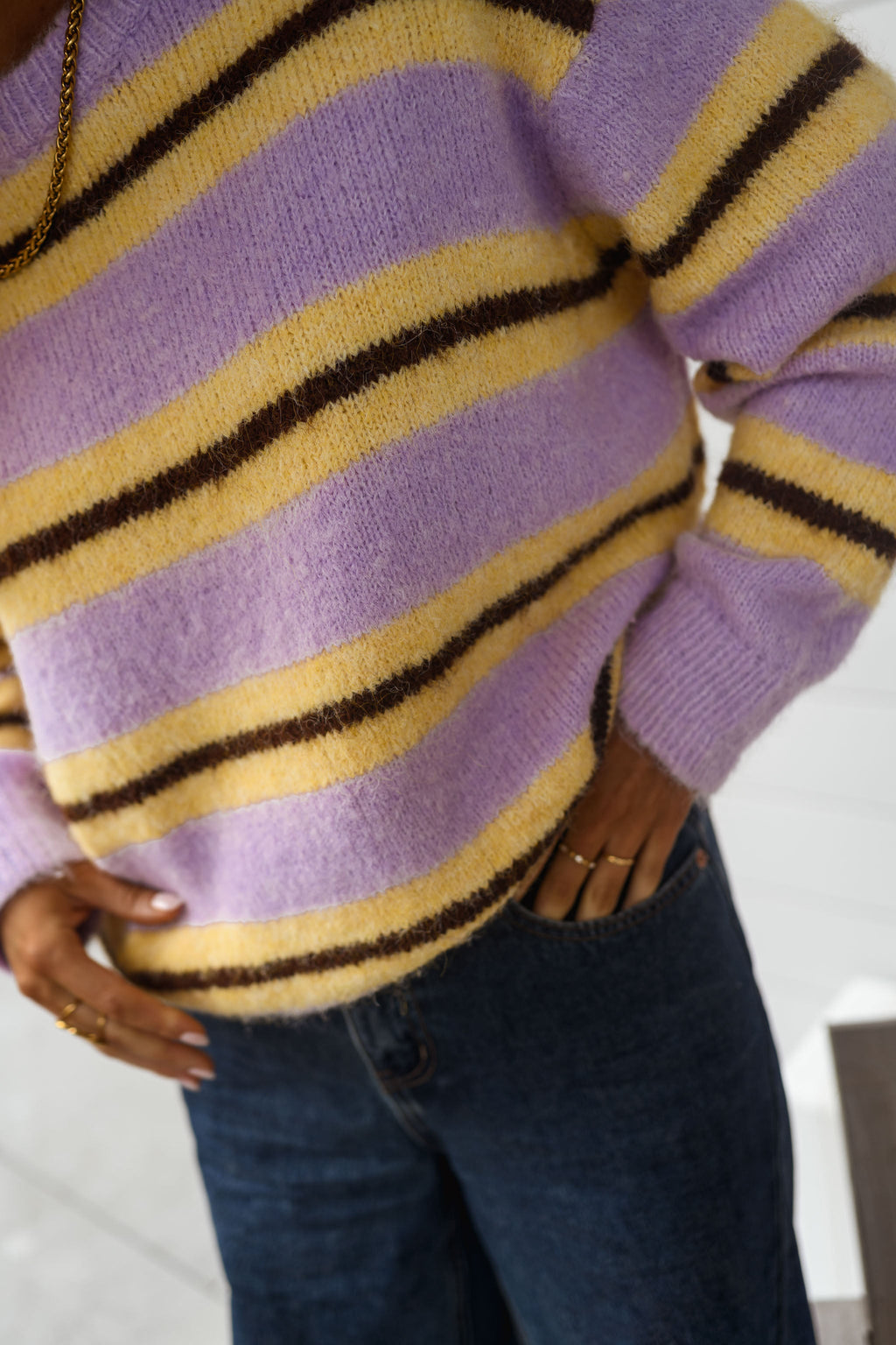 Pull Esma - jaune à lignes