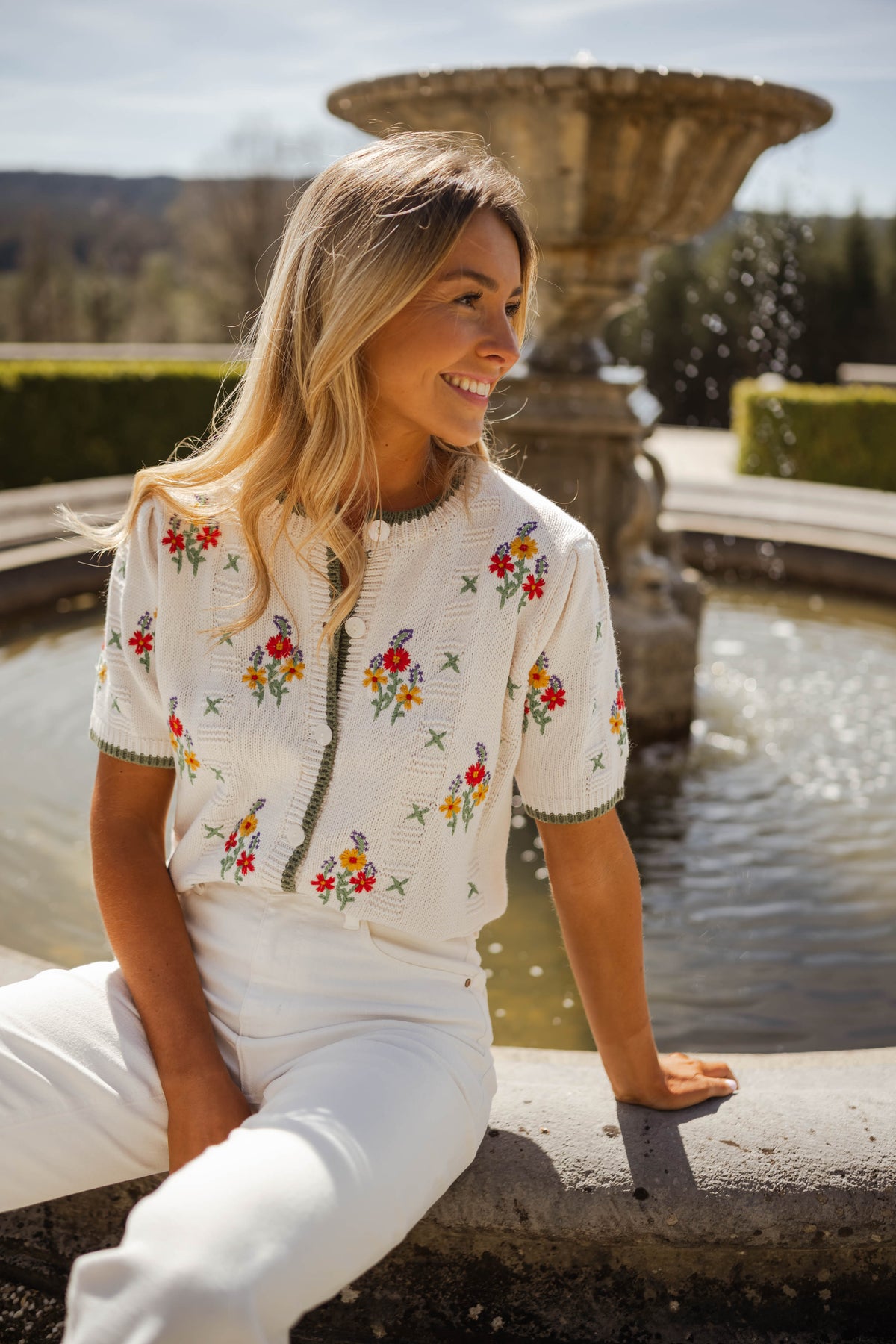 Pull Leila - à fleurs