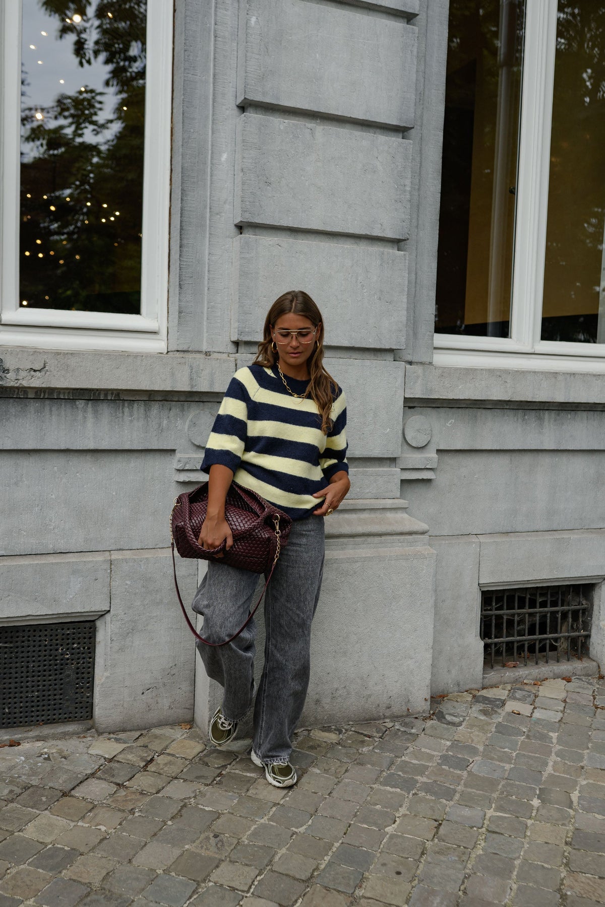 Pull Maelys -  jaune et bleu