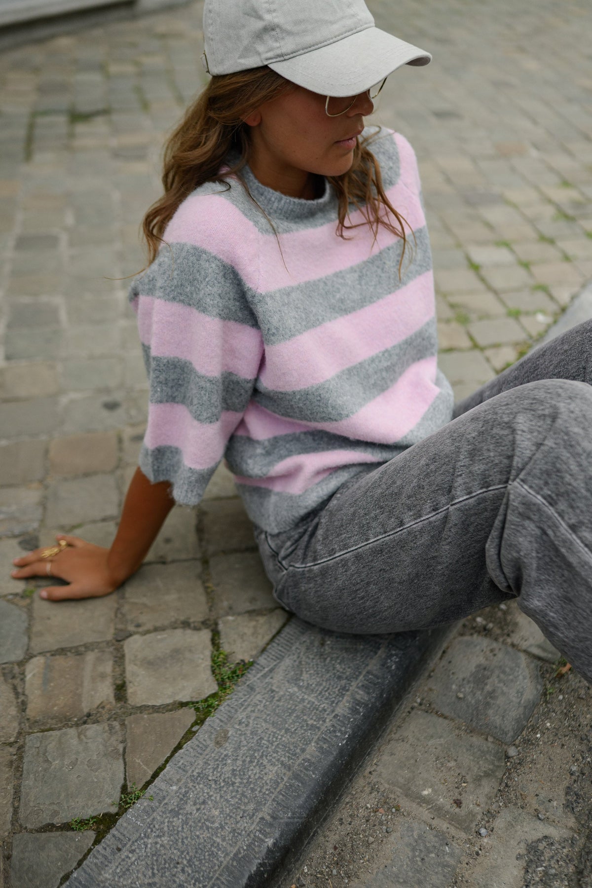 Pull Maelys -  rose et gris
