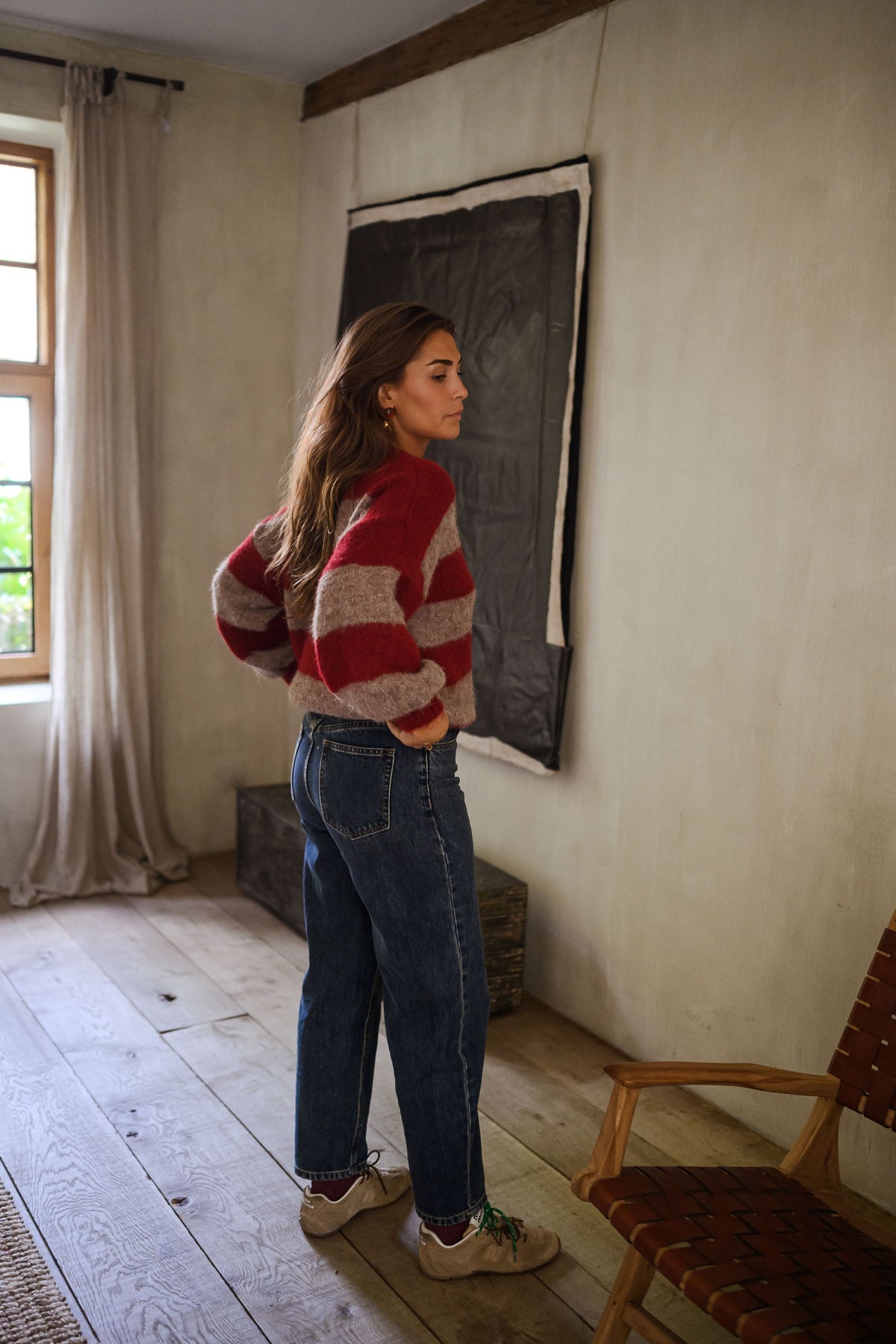 Pull Ralphy - bordeaux et brun à lignes
