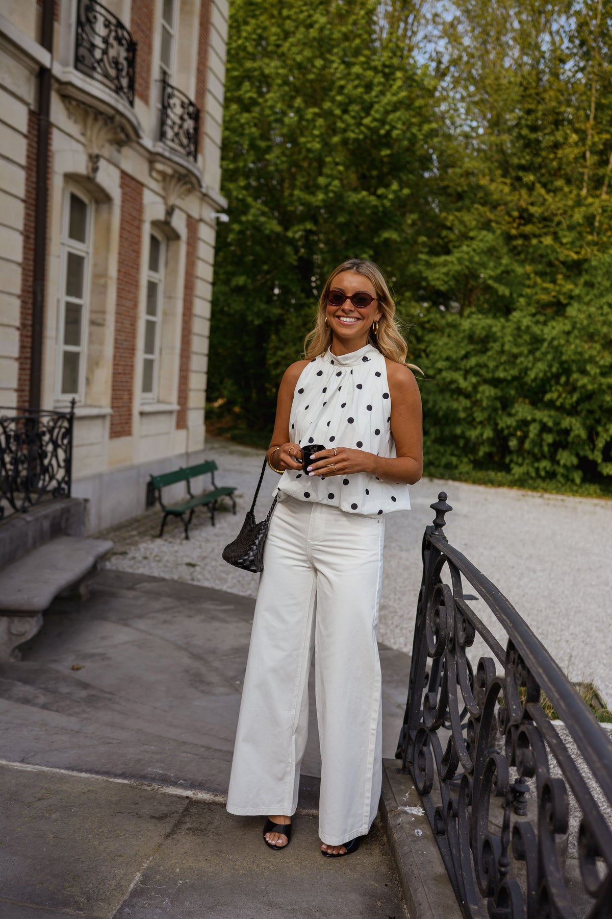 Top Cipriani - blanc à pois