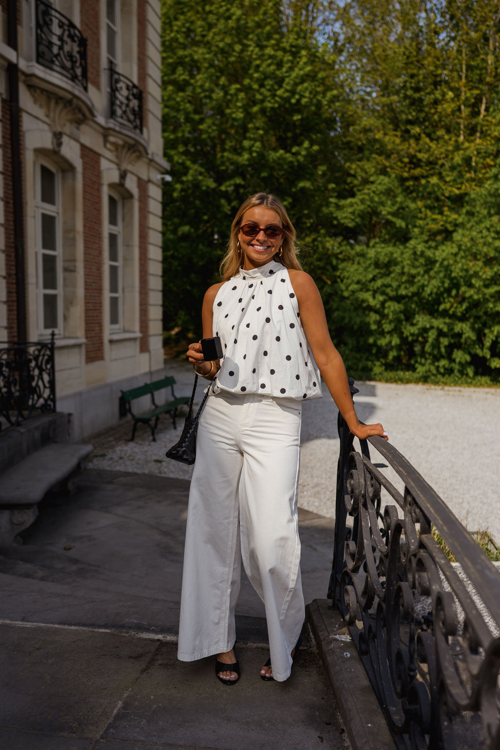 Top Cipriani - blanc à pois