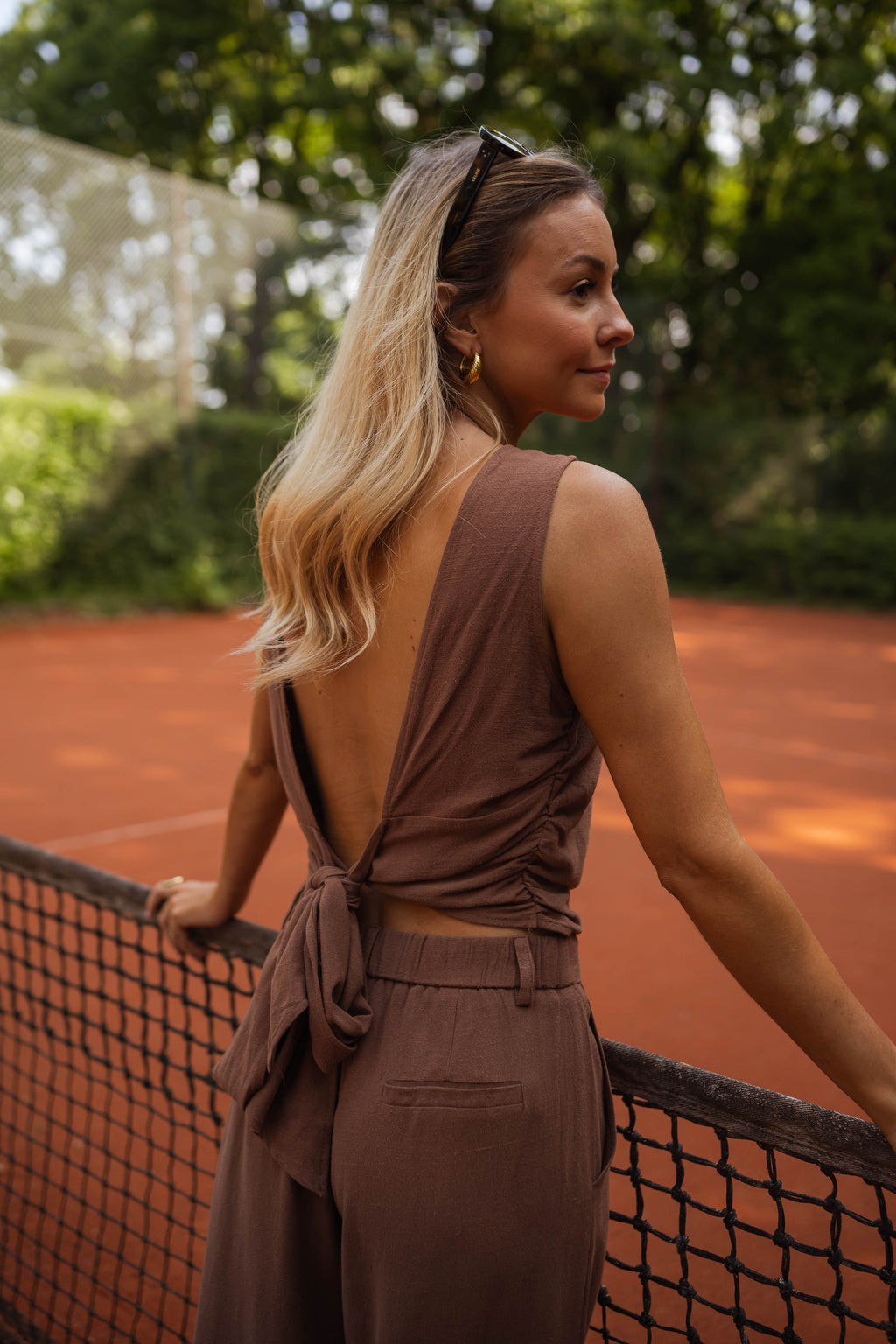 Top Noelie - chocolat en lin