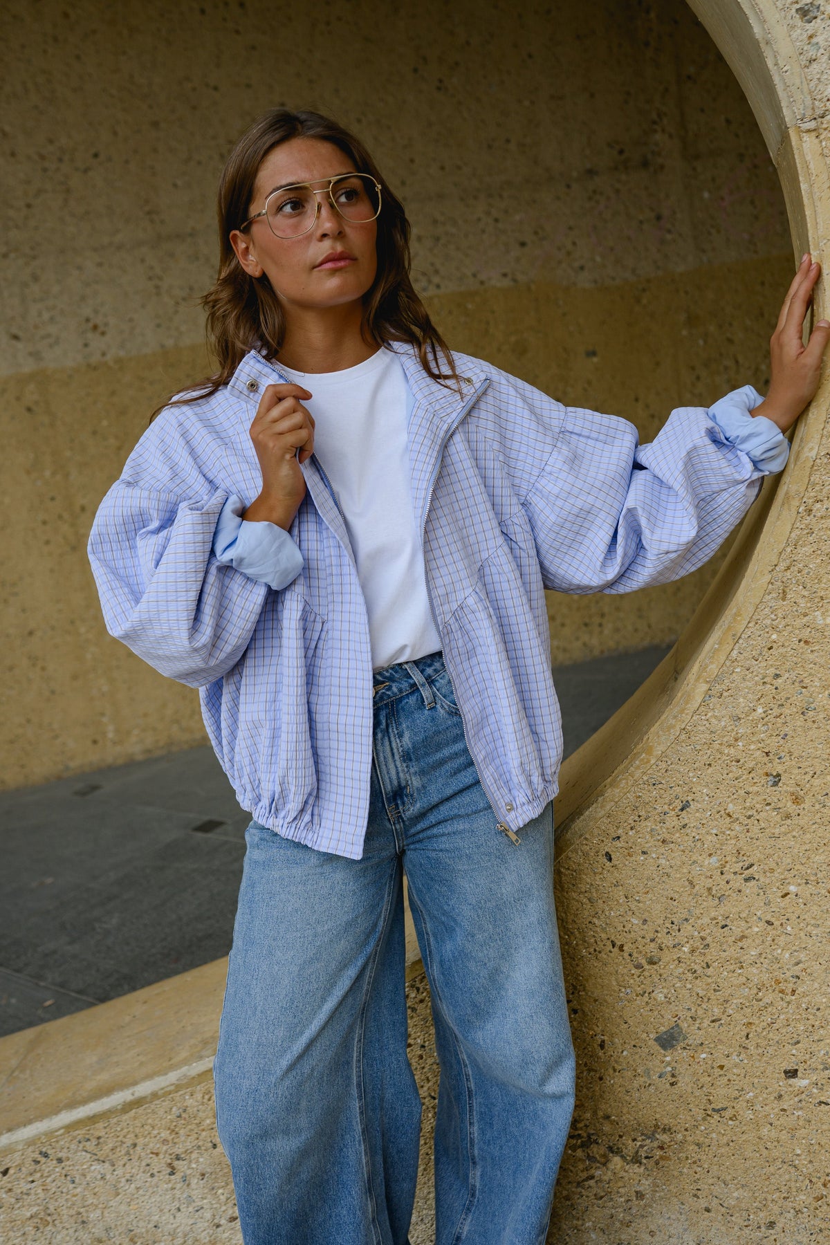 Veste Yann - mauve à carreaux