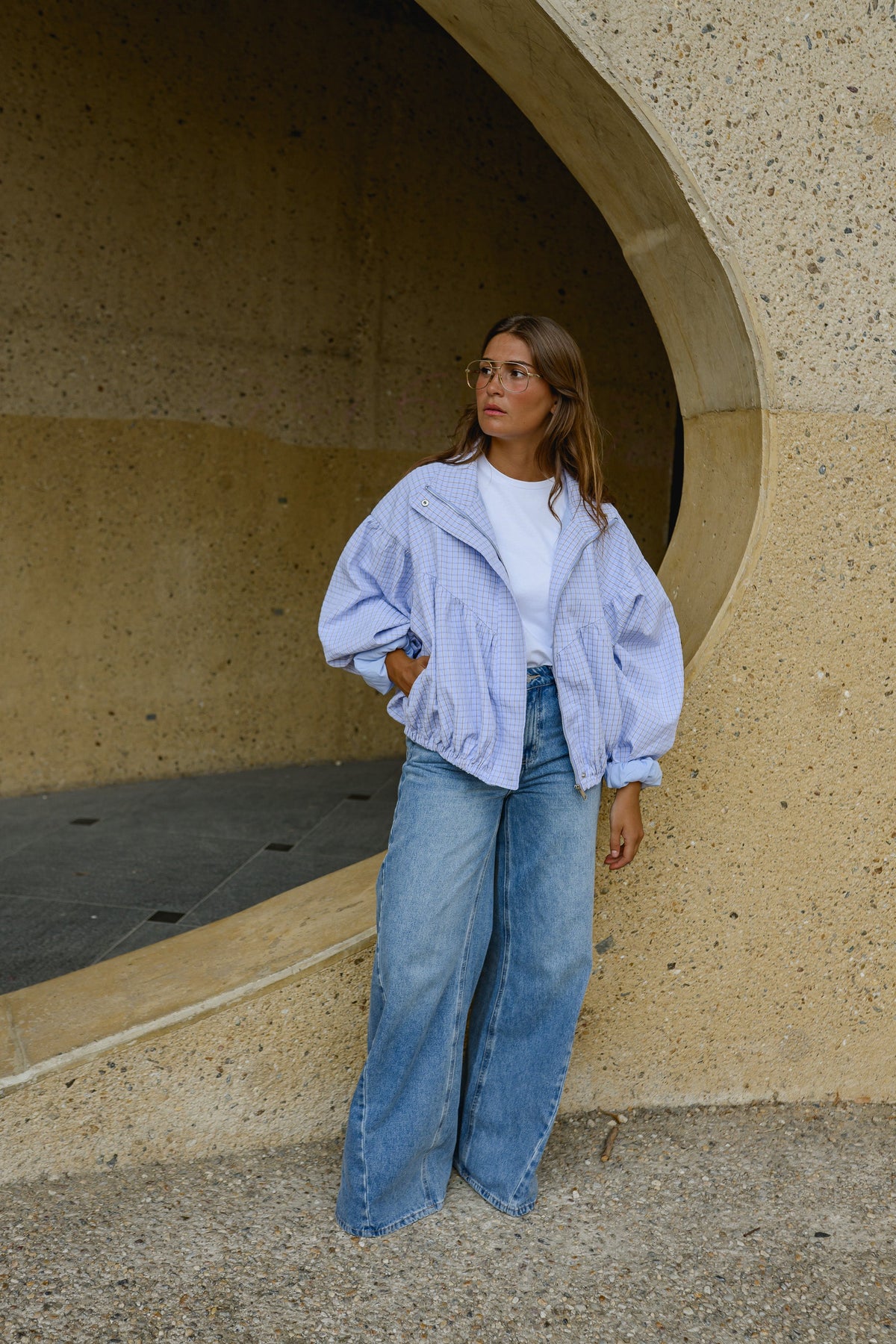 Veste Yann - mauve à carreaux