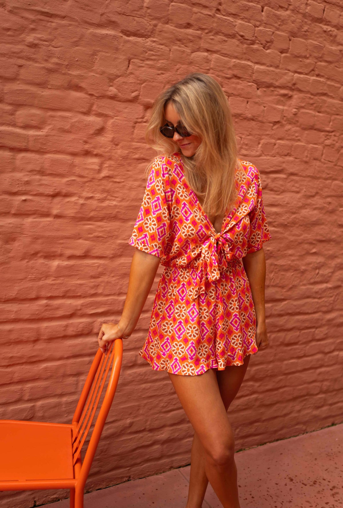Combinaison Chelsea - orange à motifs