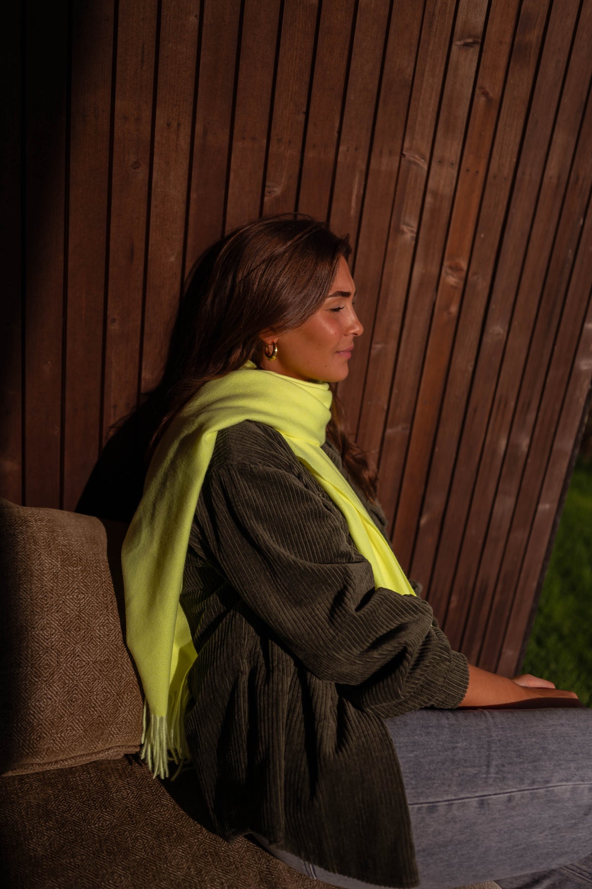Echarpe Ronald - jaune en cachemire