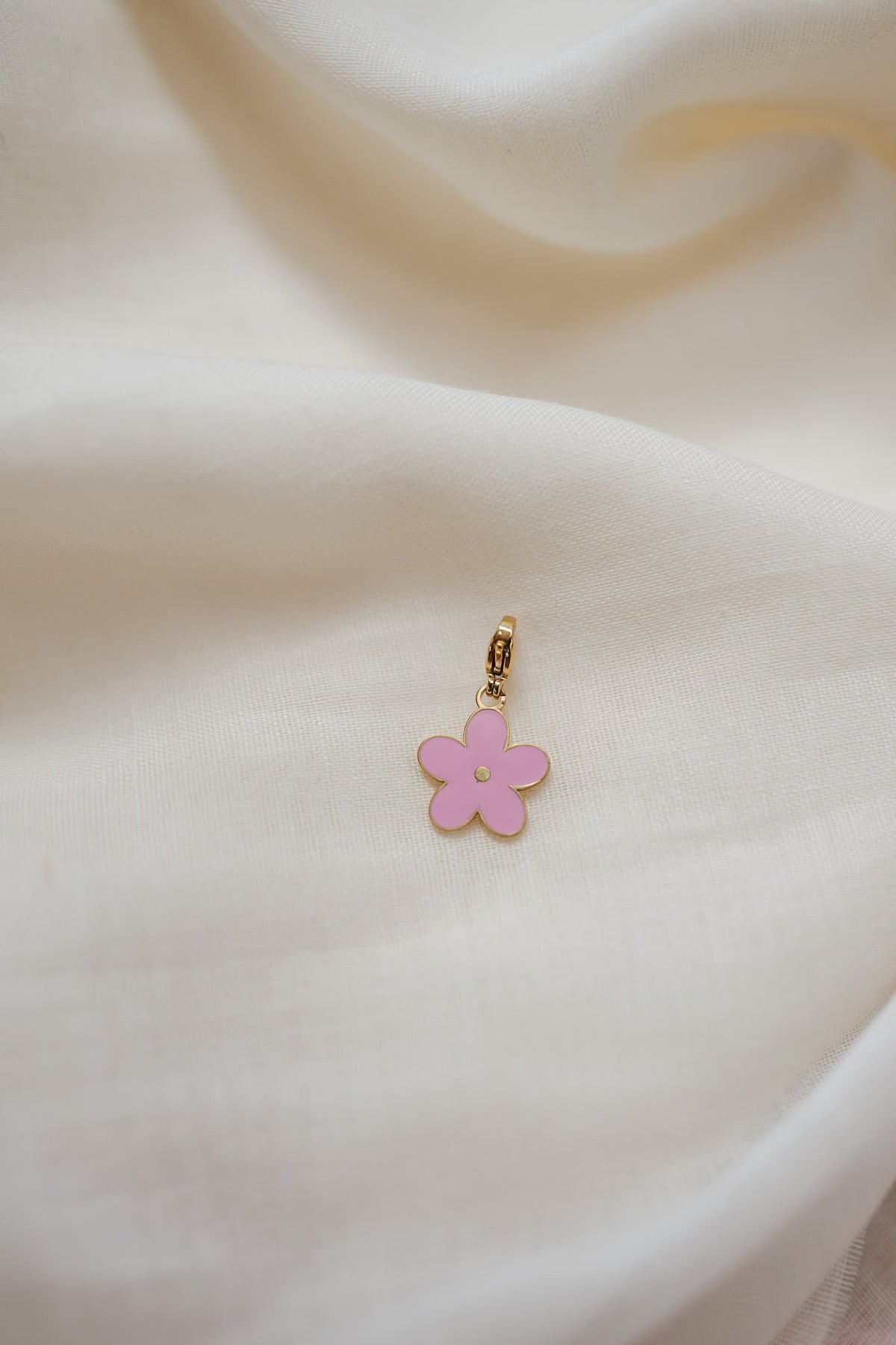 Pendentif Fleur - doré et rose
