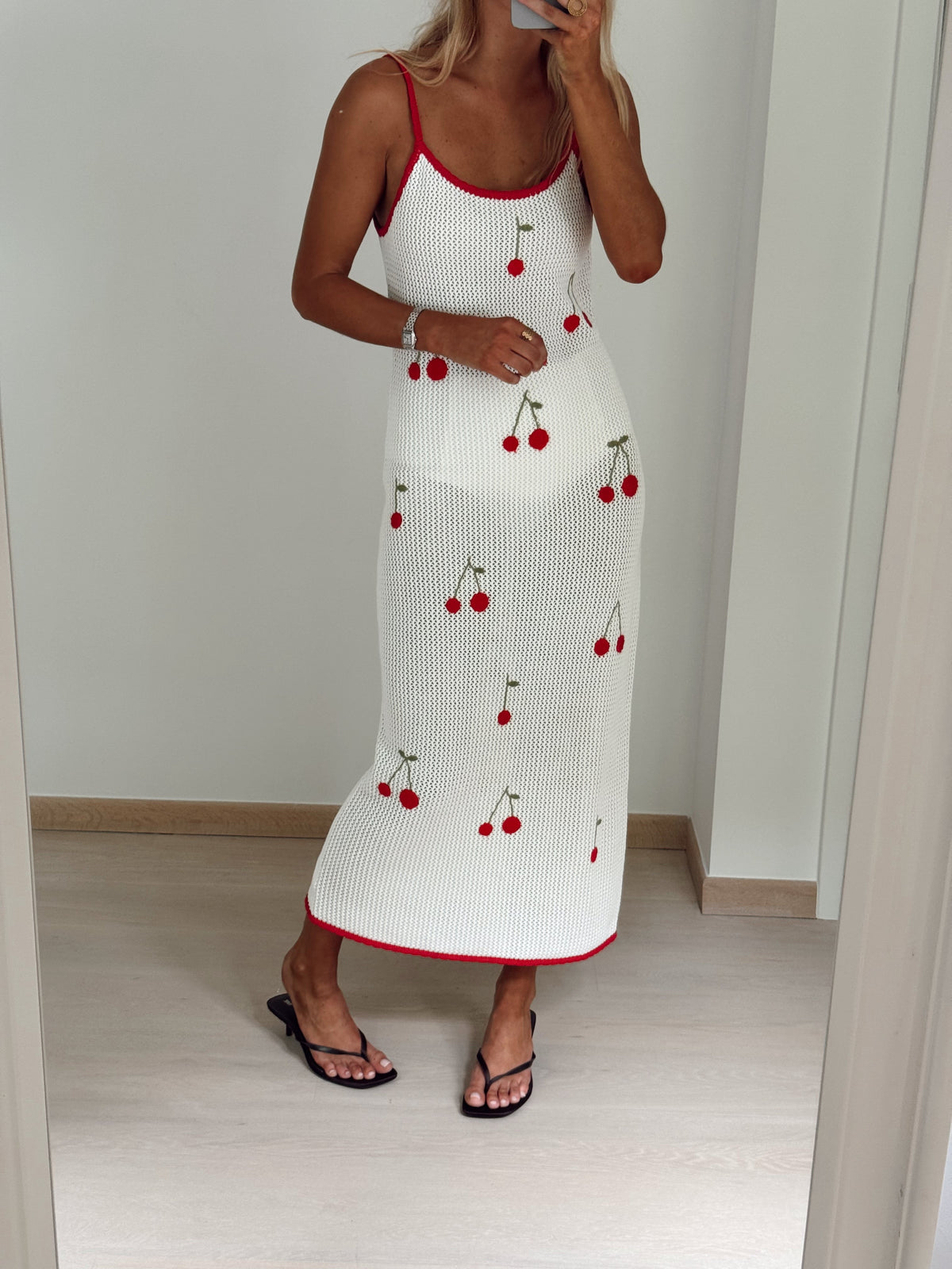 Robe Clary - écrue à motifs cerise