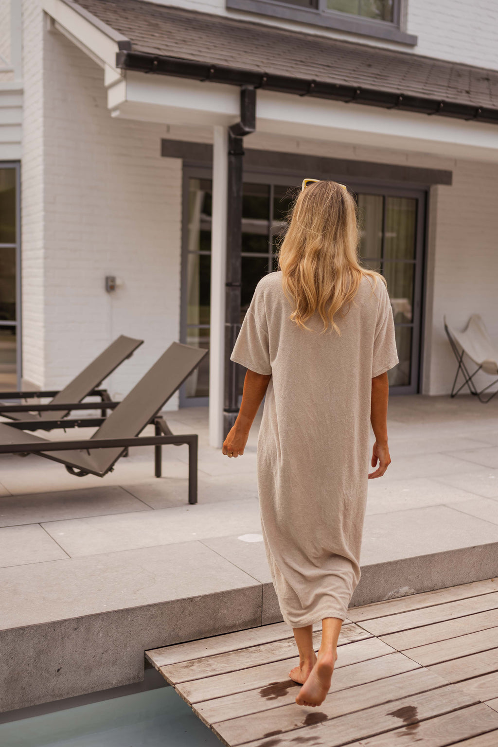 Robe Evina - beige en éponge