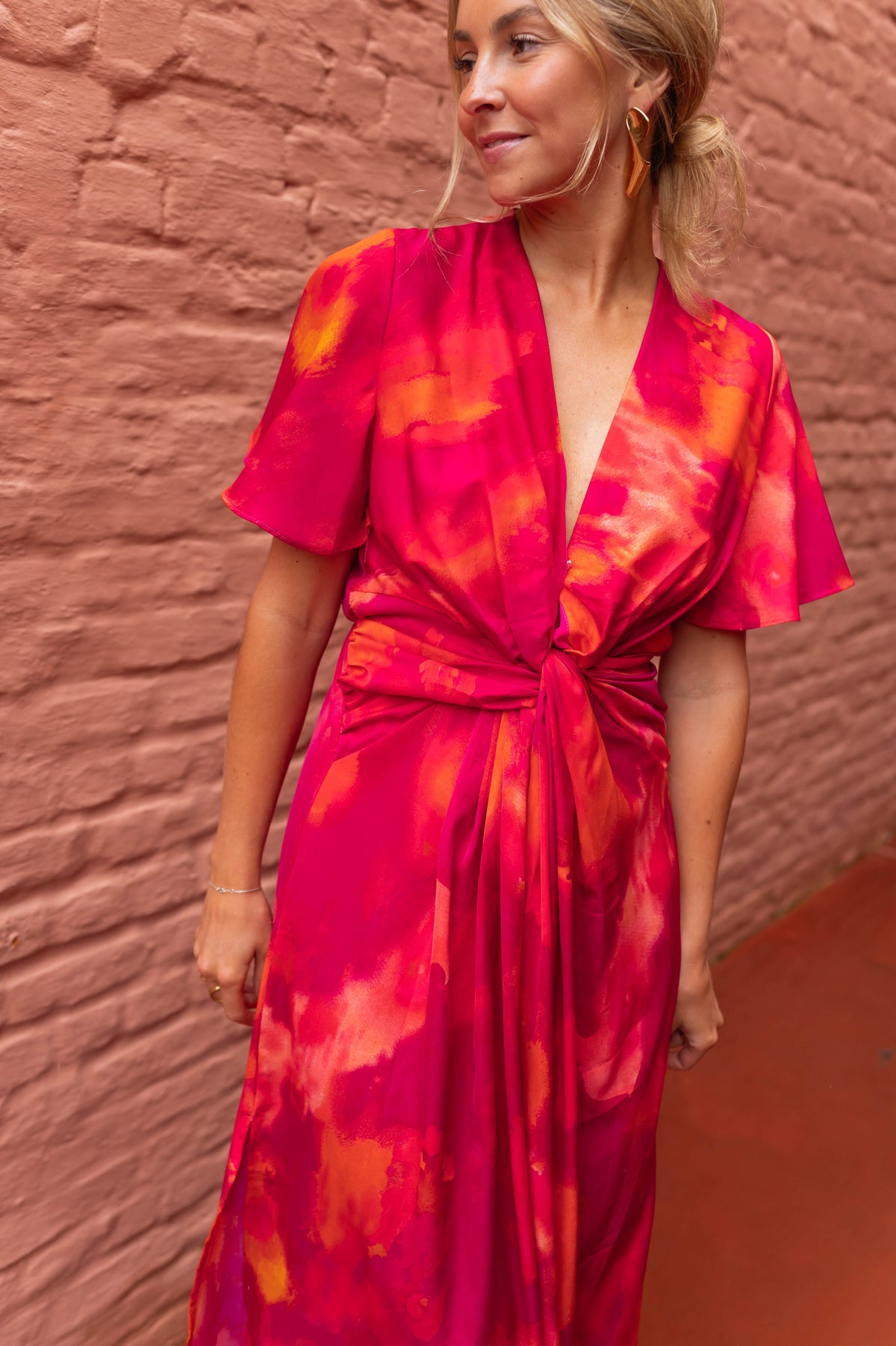 Robe Joanny - rose à motifs