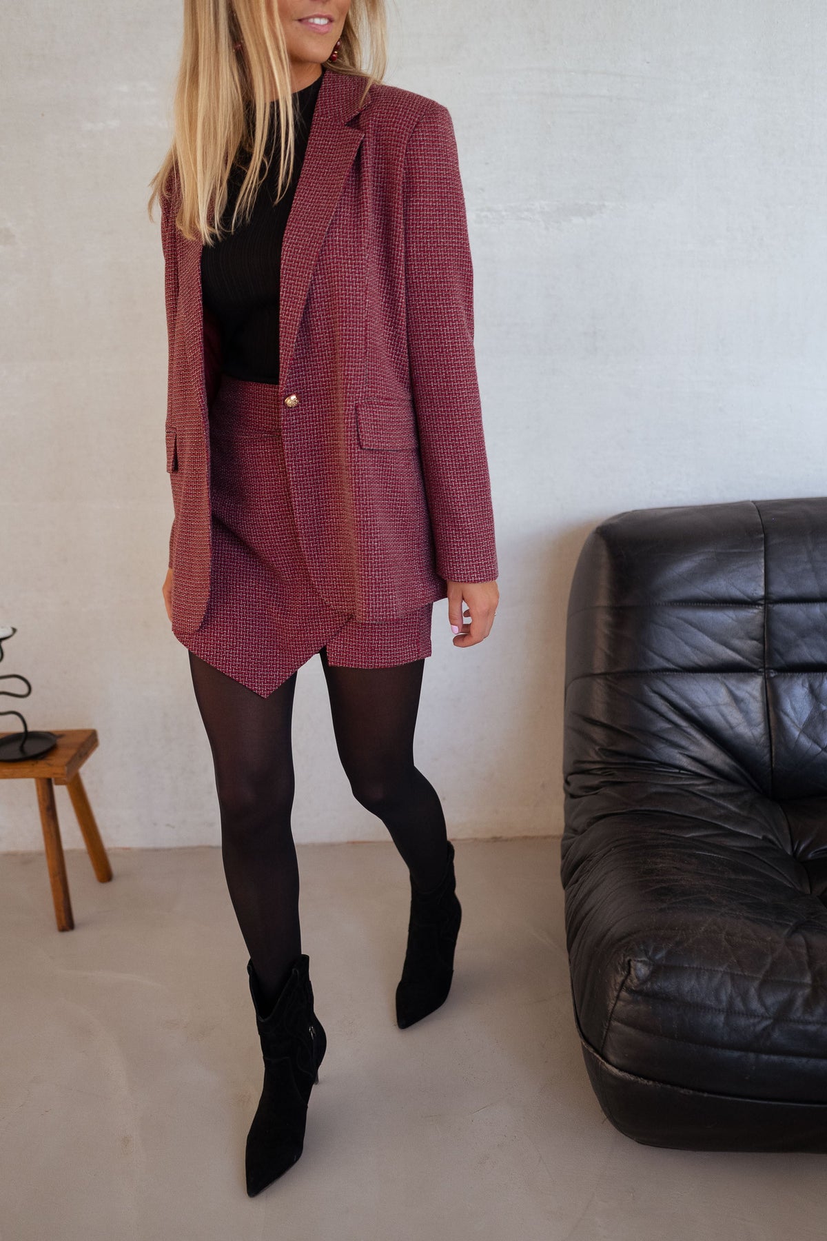 Jupe-short Isabella - rouge à carreaux